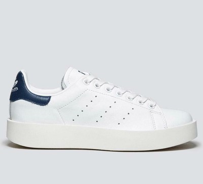 Adidas Originals Stan Smith Bold W Platform Leather White Navy Women Ba7770 38 2/3 for sale online | eBay